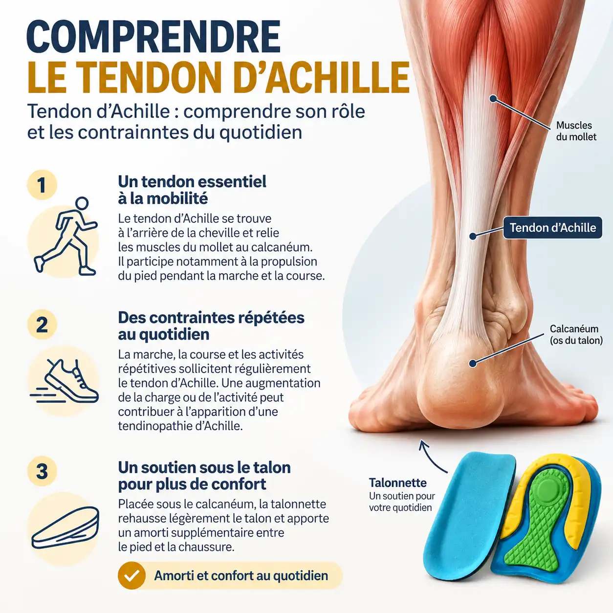 talonnette tendon d'Achille et anatomie du talon